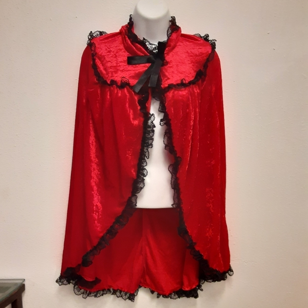 Red costume cape with hood